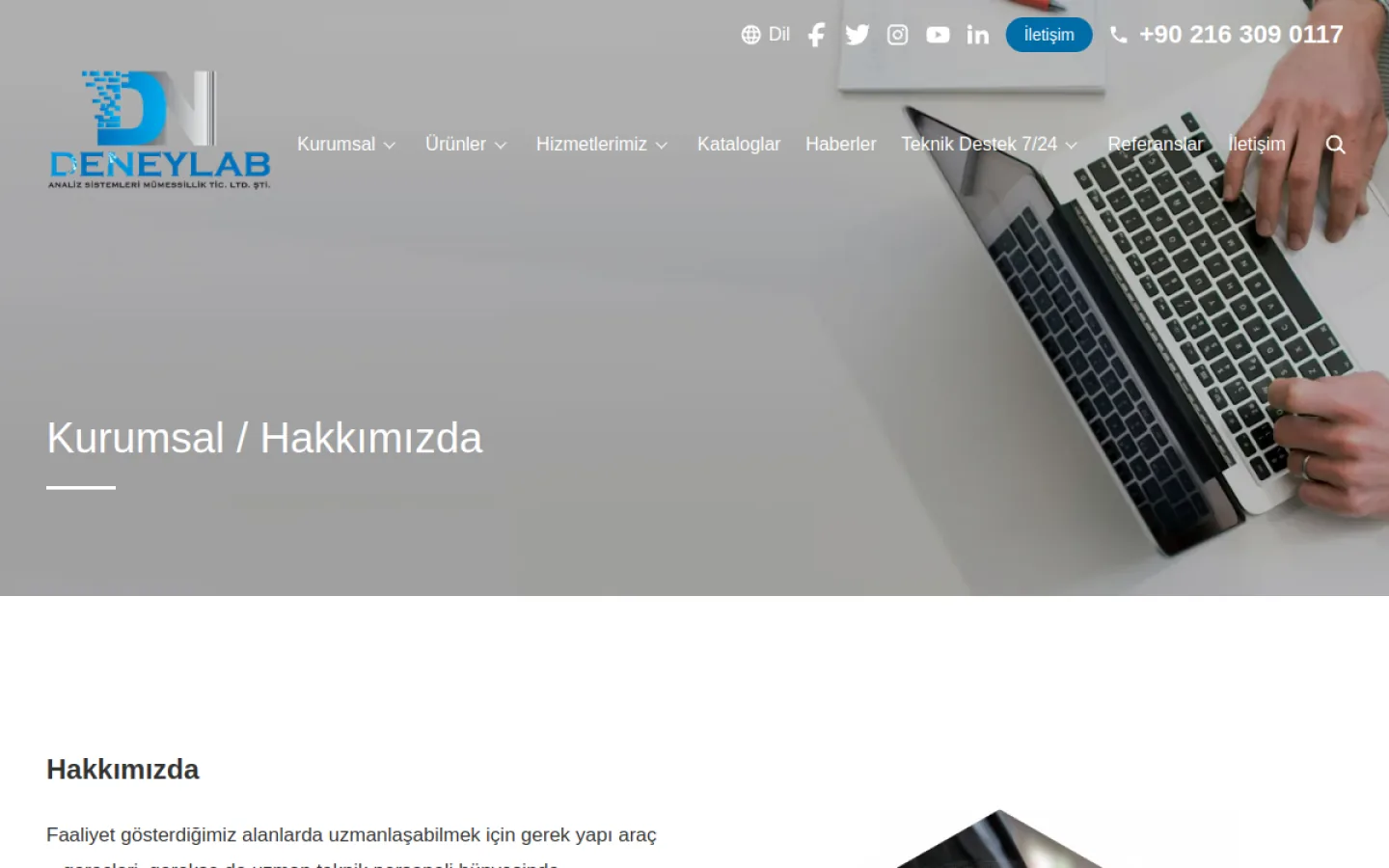 DeneyLab web sitesi ekran görüntüsü
